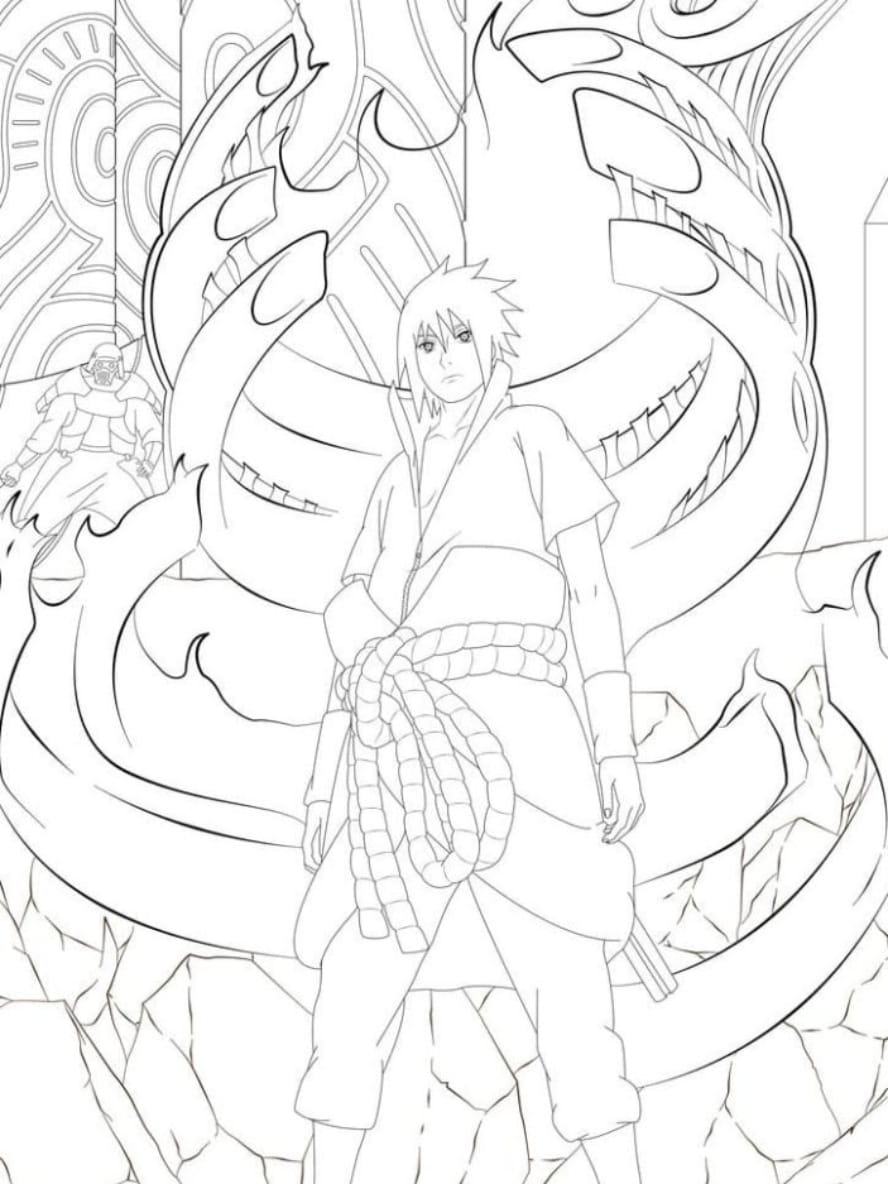 Coloriage Sasuke De Naruto