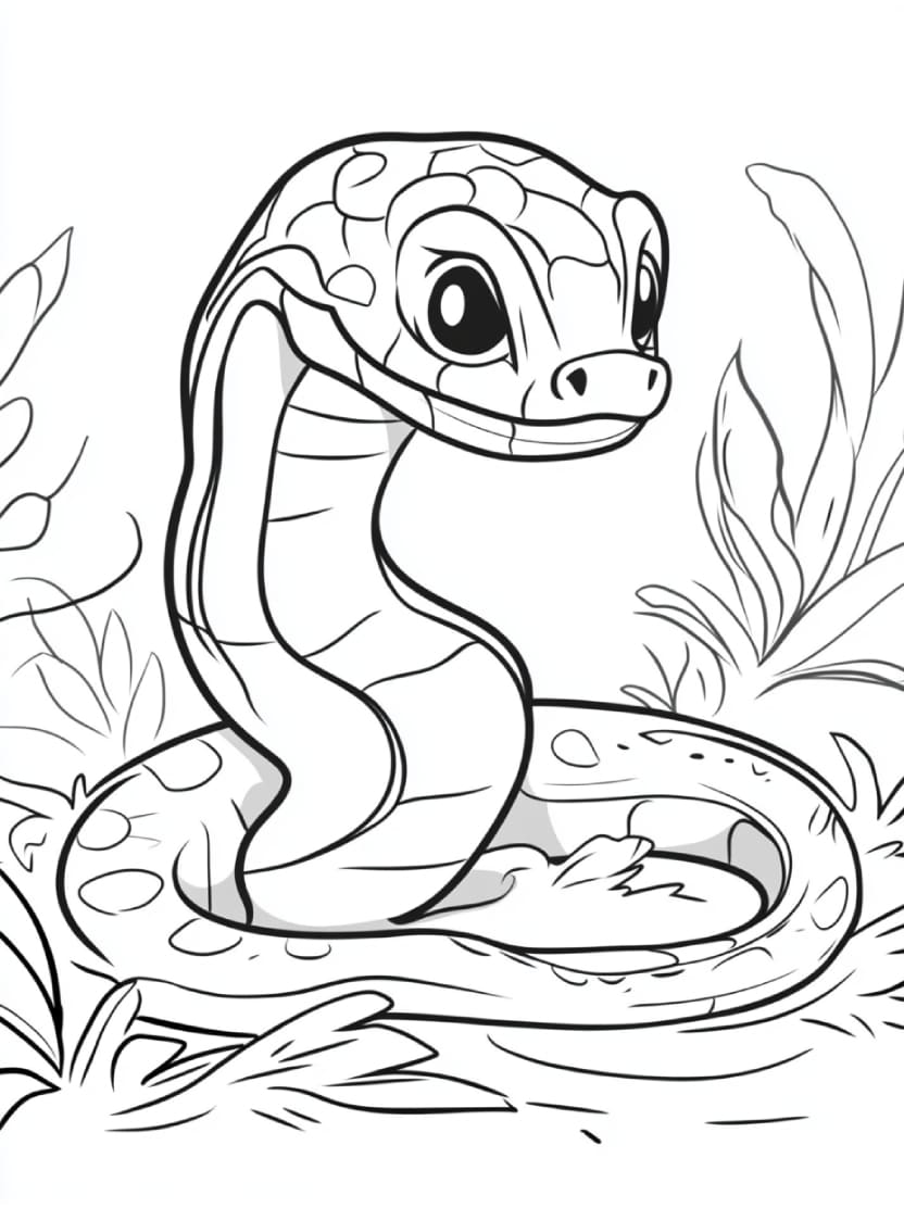 Coloriage Serpent A Imprimer Simples Pour Enfant