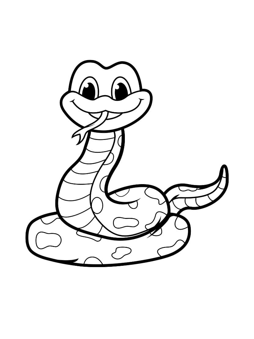 Coloriage Serpent Adorable