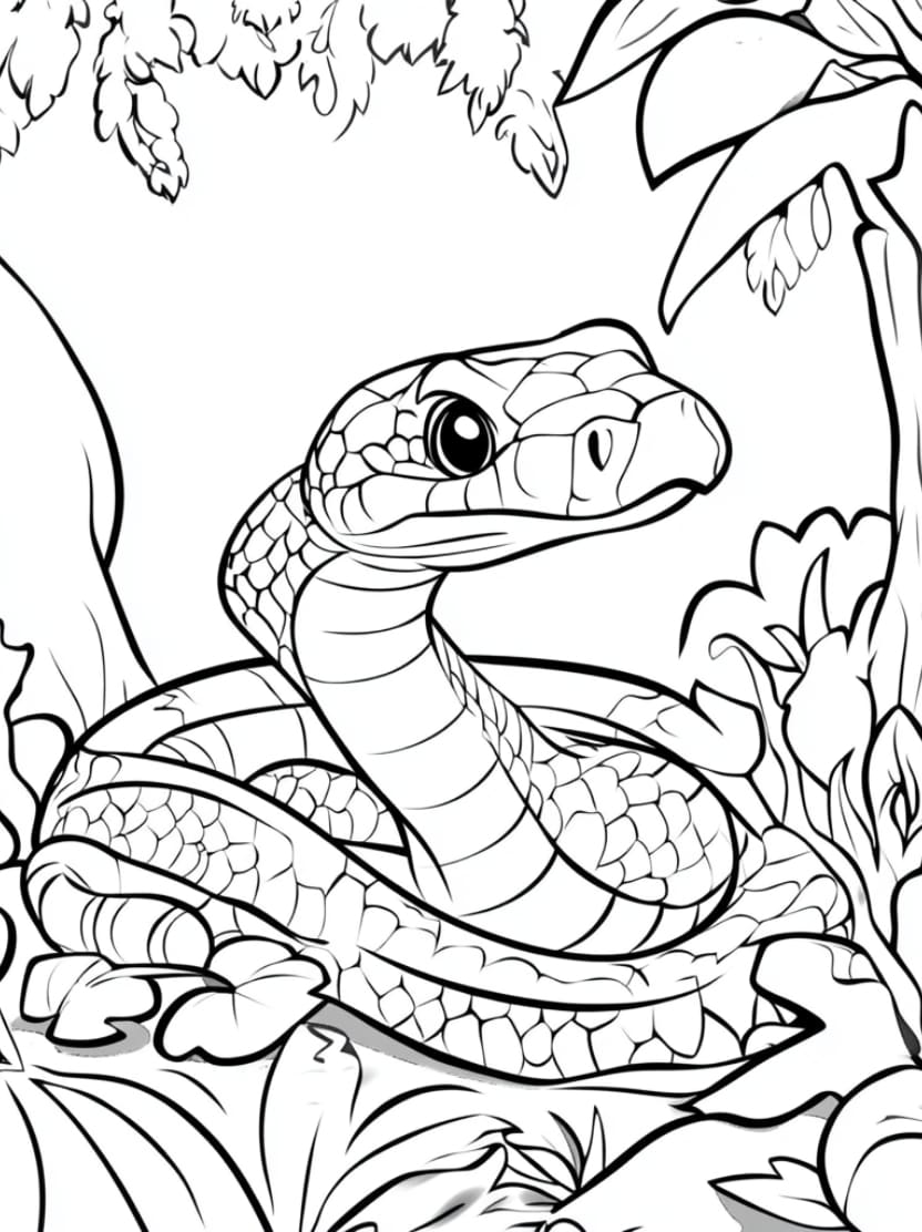 Coloriage Serpent Artistique