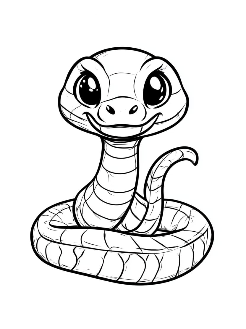 Coloriage Serpent Facile