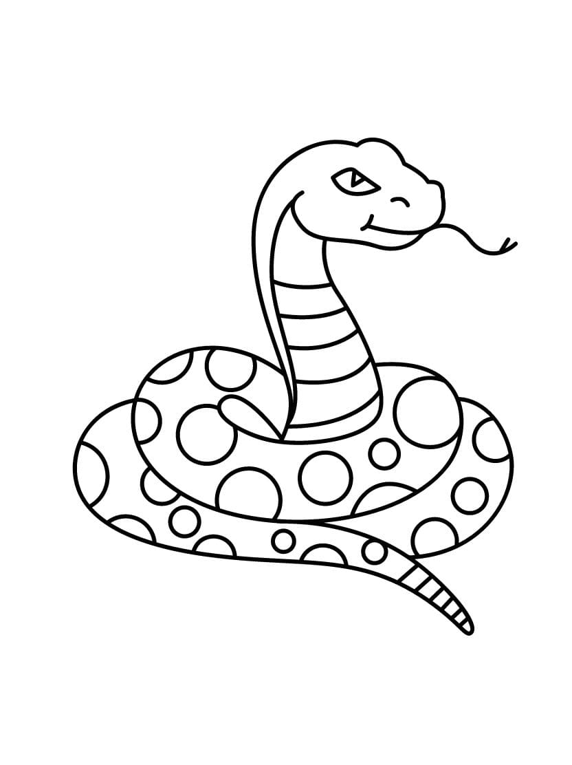 Coloriage Serpent Simple A Imprimer Pour Enfant