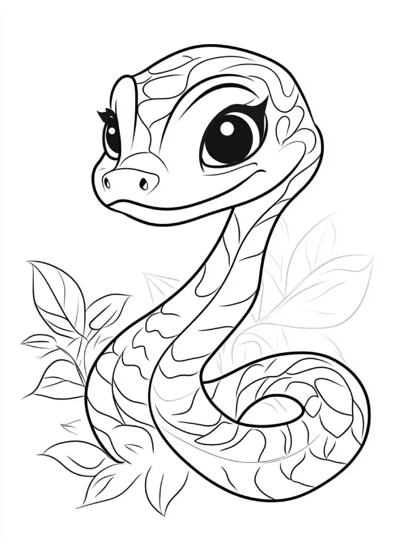 Coloriage Serpent Simple Pour Enfant