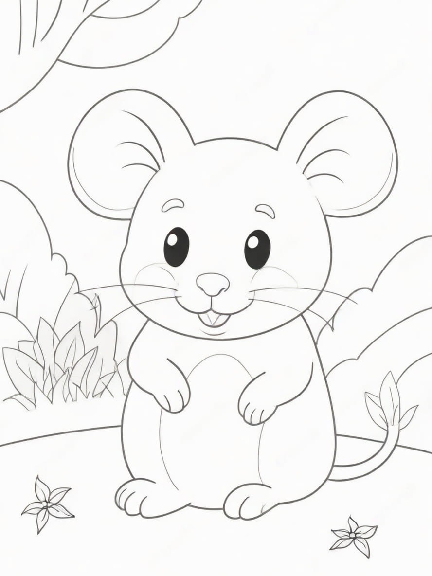 Coloriage Simple De La Souris