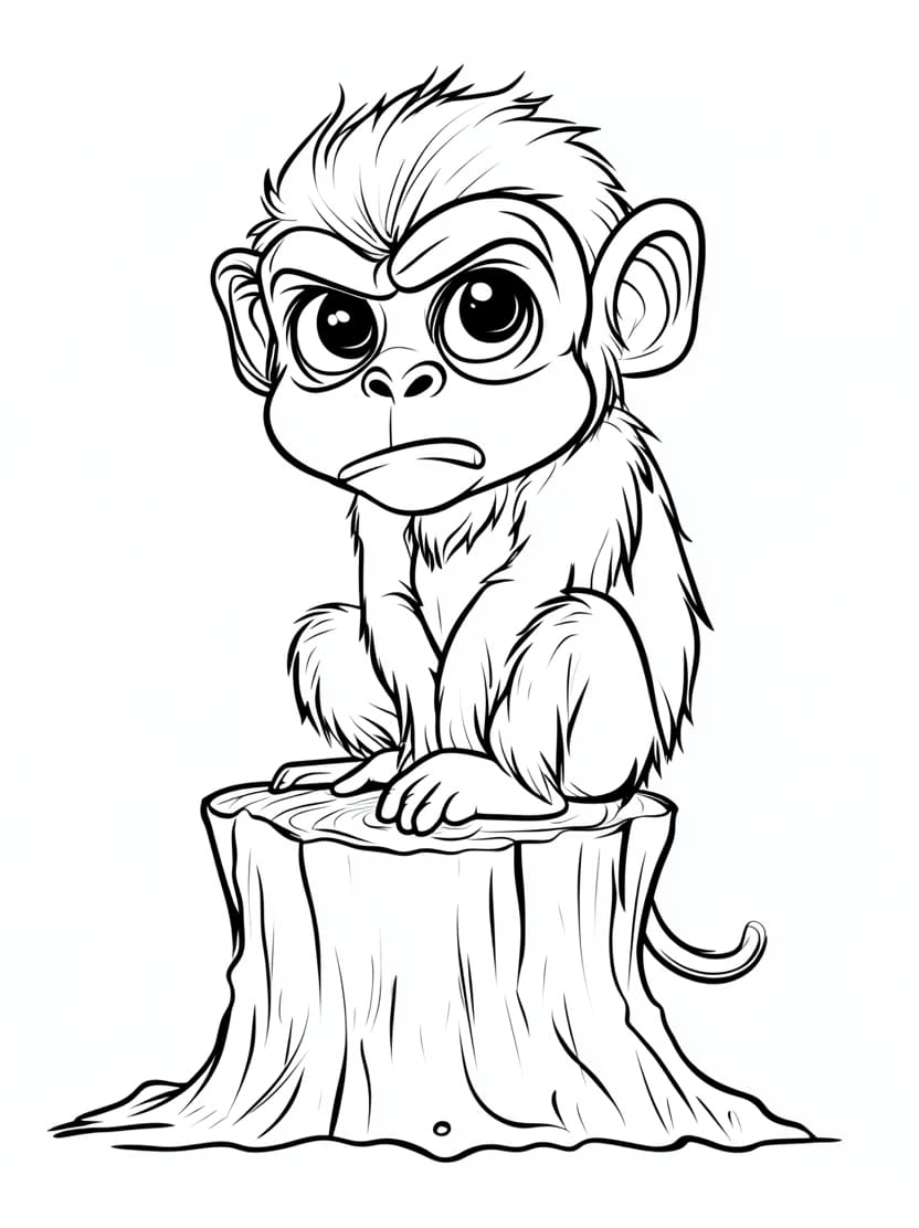 Coloriage Singe Amusant