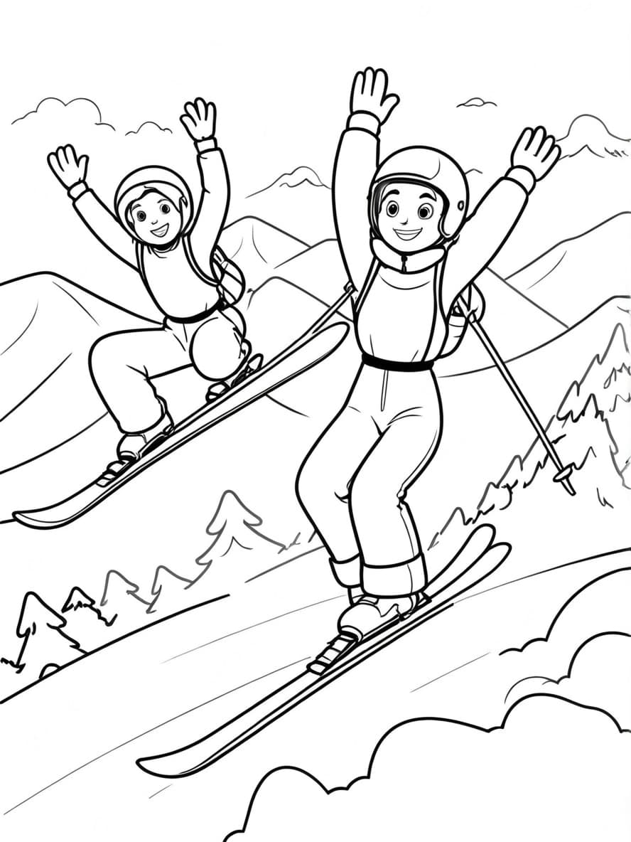 Coloriage Ski A Imprimer