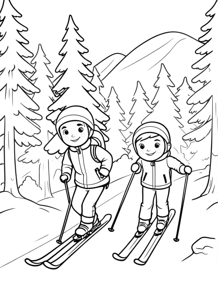 Coloriage Ski Artistique Creatif