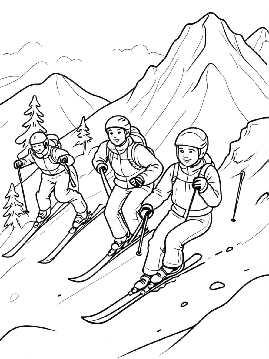 Coloriage Ski Artistique Gratuit