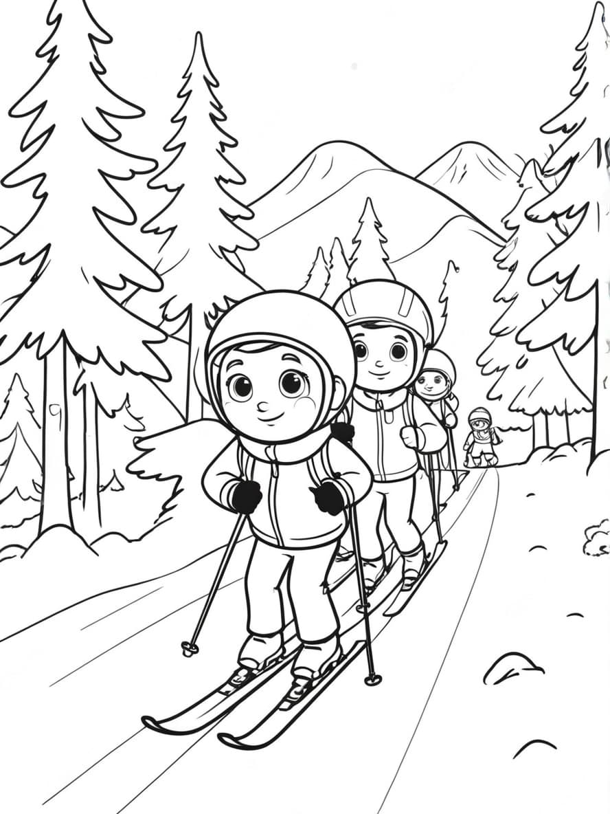 Coloriage Ski Garcon