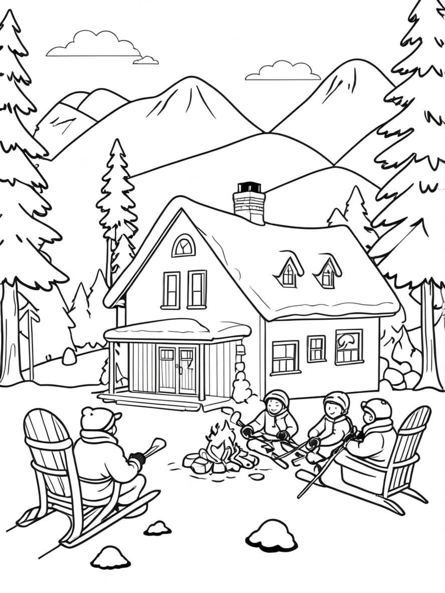 Coloriage Ski Gratuit