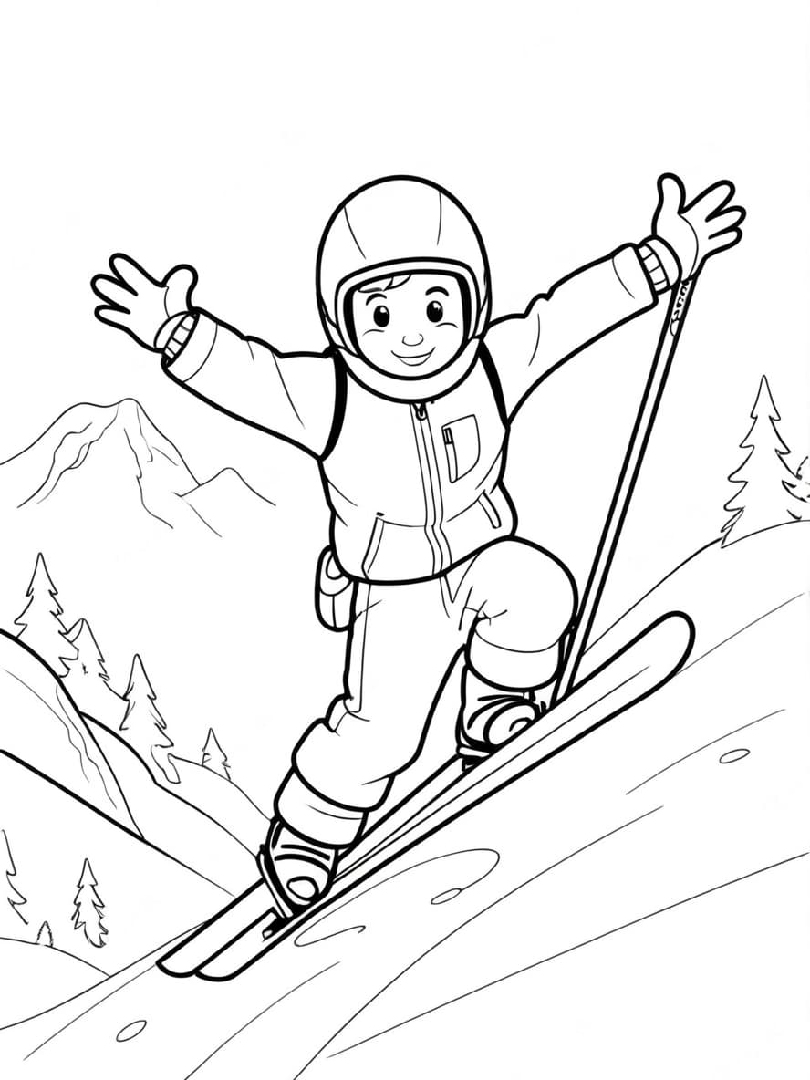 Coloriage Ski Joyeux