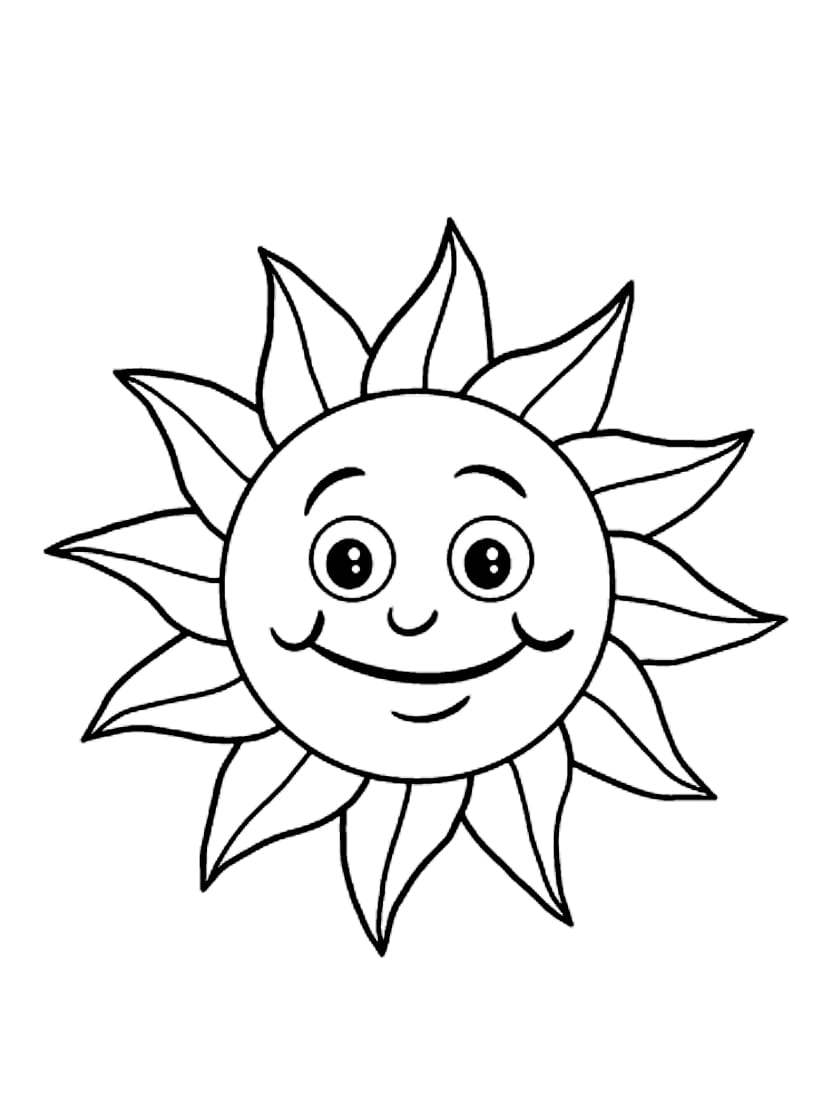 Coloriage Soleil Gratuit Joyeux