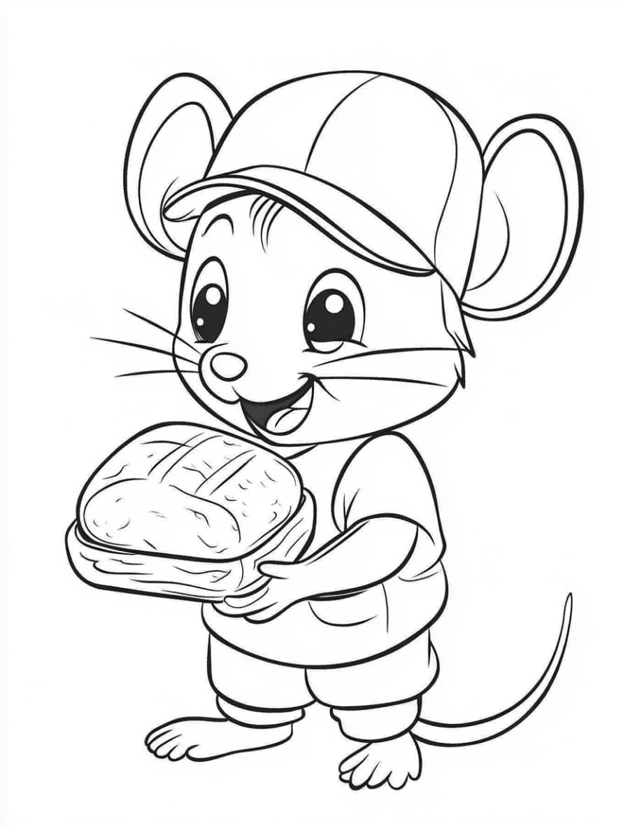 Coloriage Souris De Livraison De Gateau