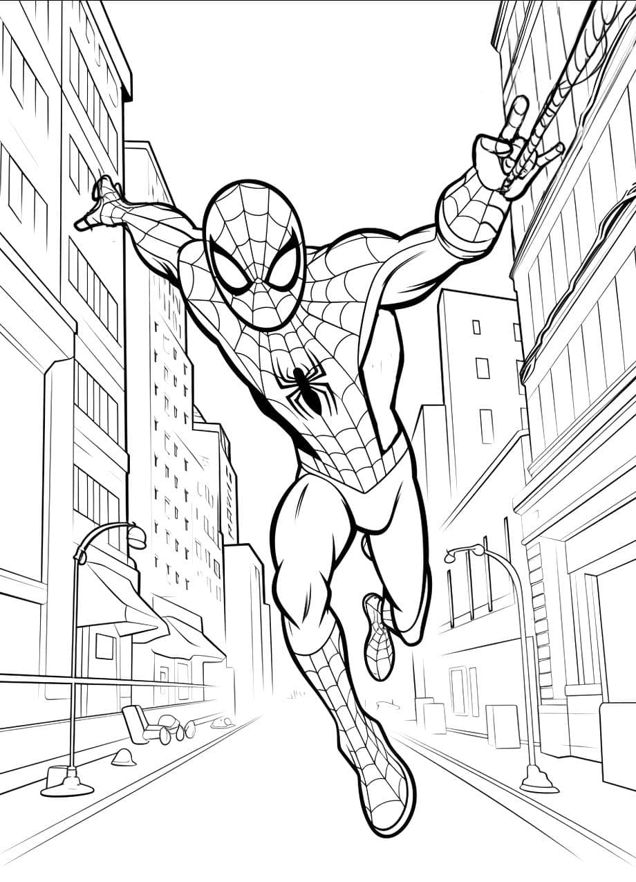 Coloriage Spidey En Train De Courir Artistique