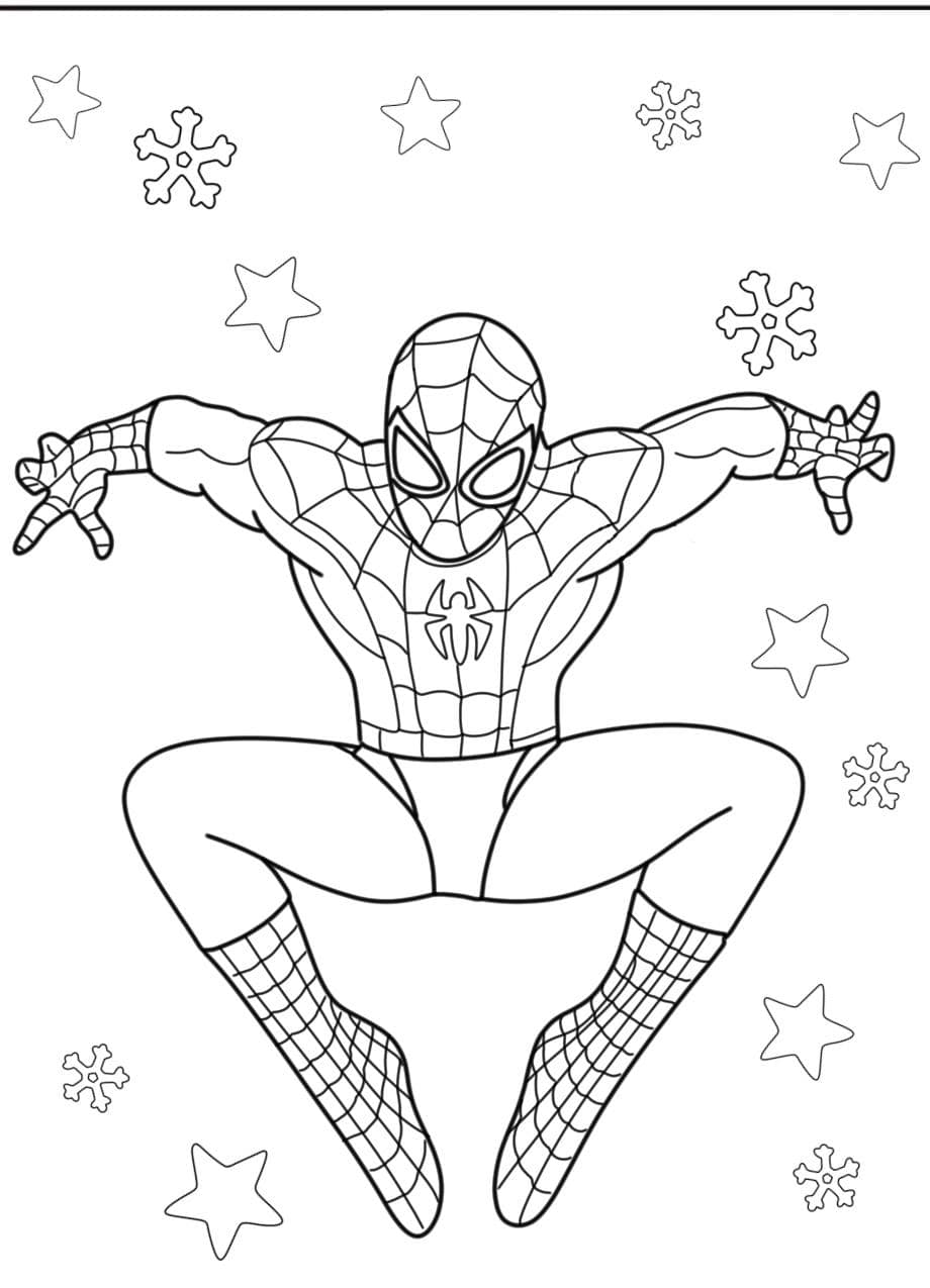 Coloriage Spidey Facile