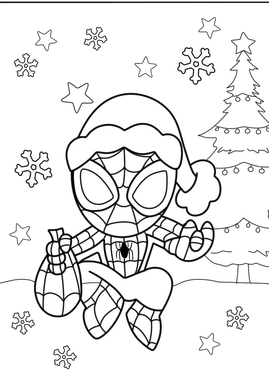 Coloriage Spidey Noel