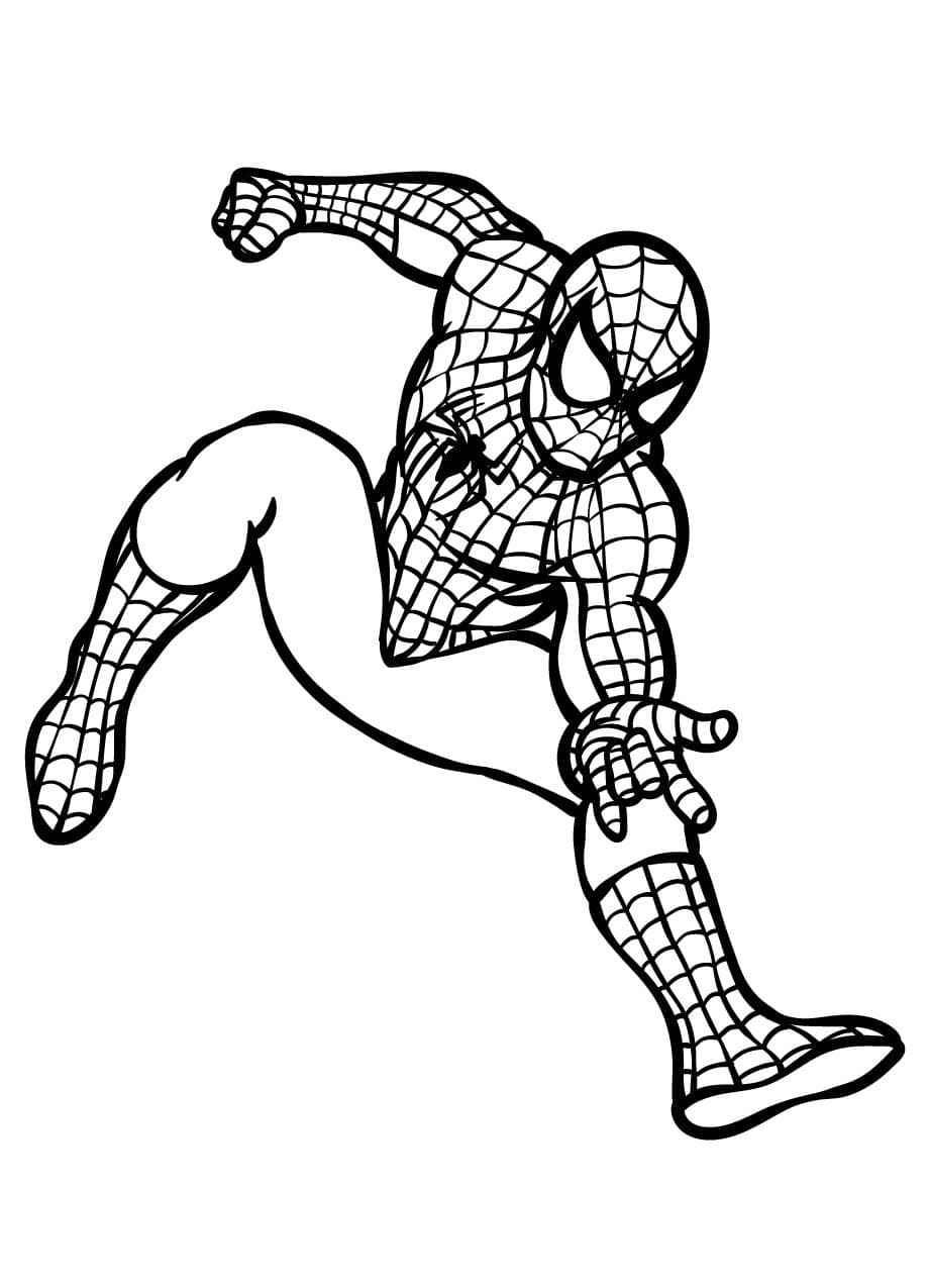 Coloriage Spidey Simple Pour Enfant Creatif