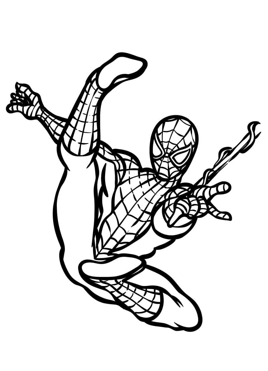 Coloriage Spidey Tisse Toile