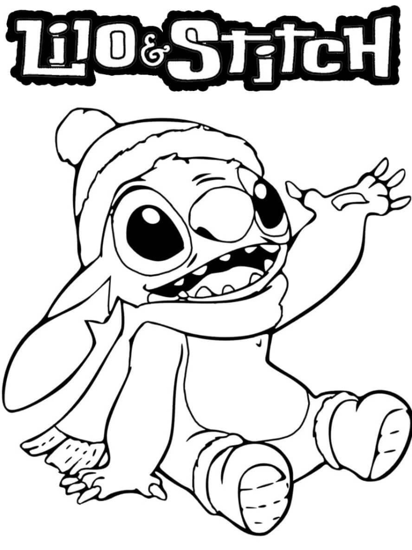 Coloriage Stitch Noel Pour Partager La Joie De Noel