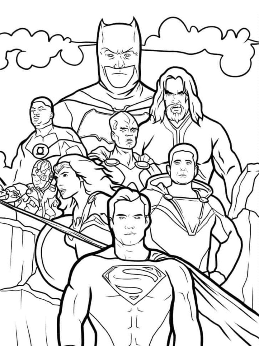 Coloriage Super Heros Avec Les Coequipiers