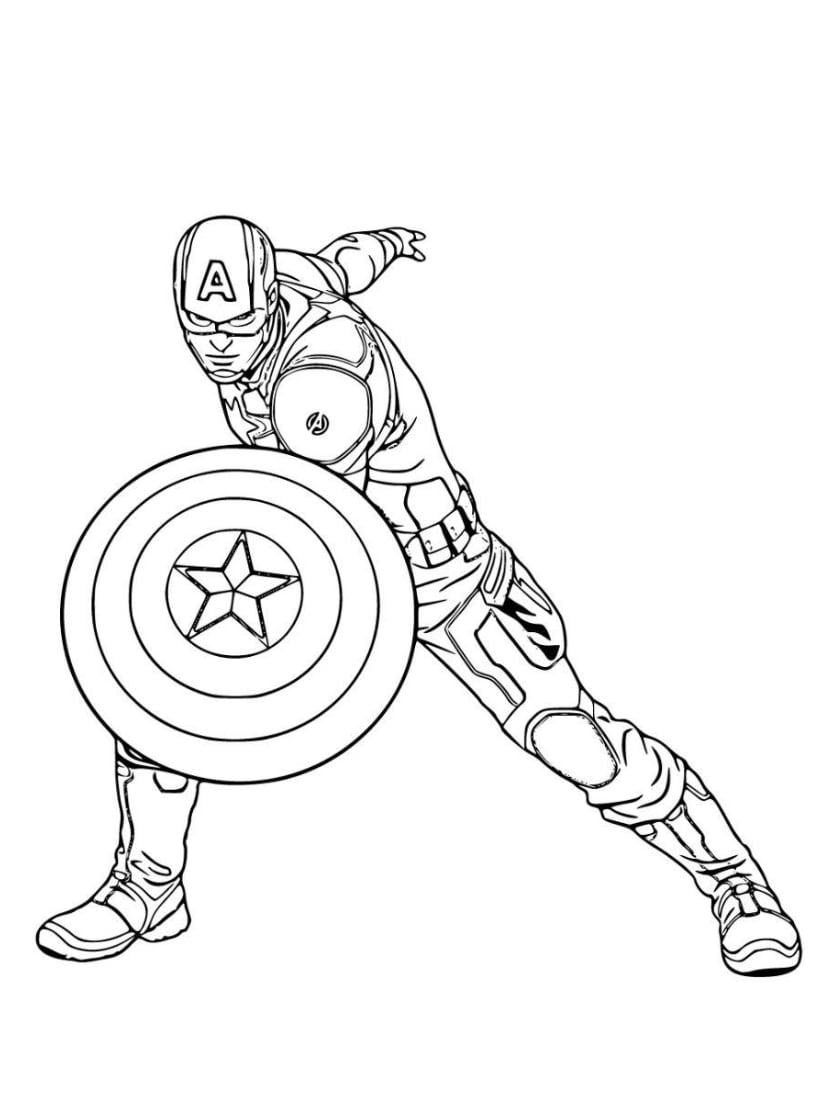 Coloriage Super Heros Captain America