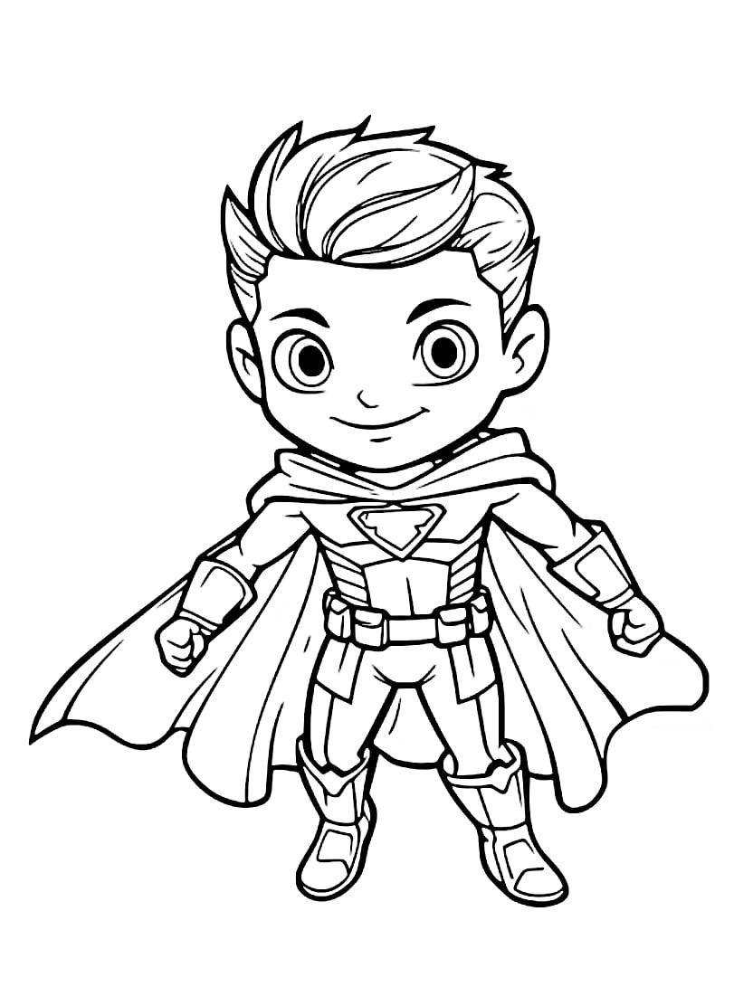 Coloriage Super Heros En Cape