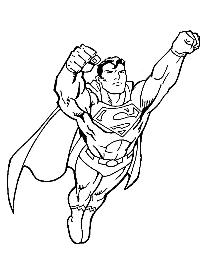 Coloriage Super Heros En Vol En Combat