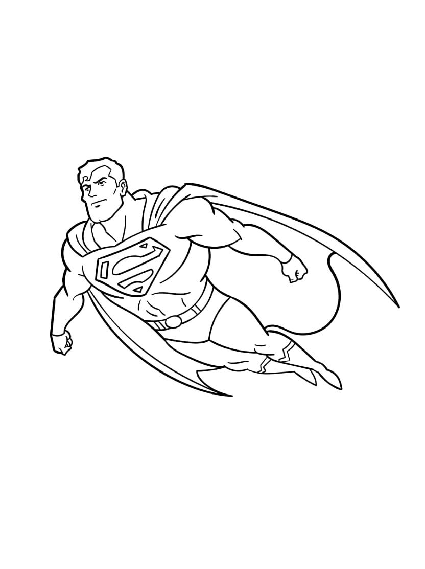 Coloriage Super Heros En Vol