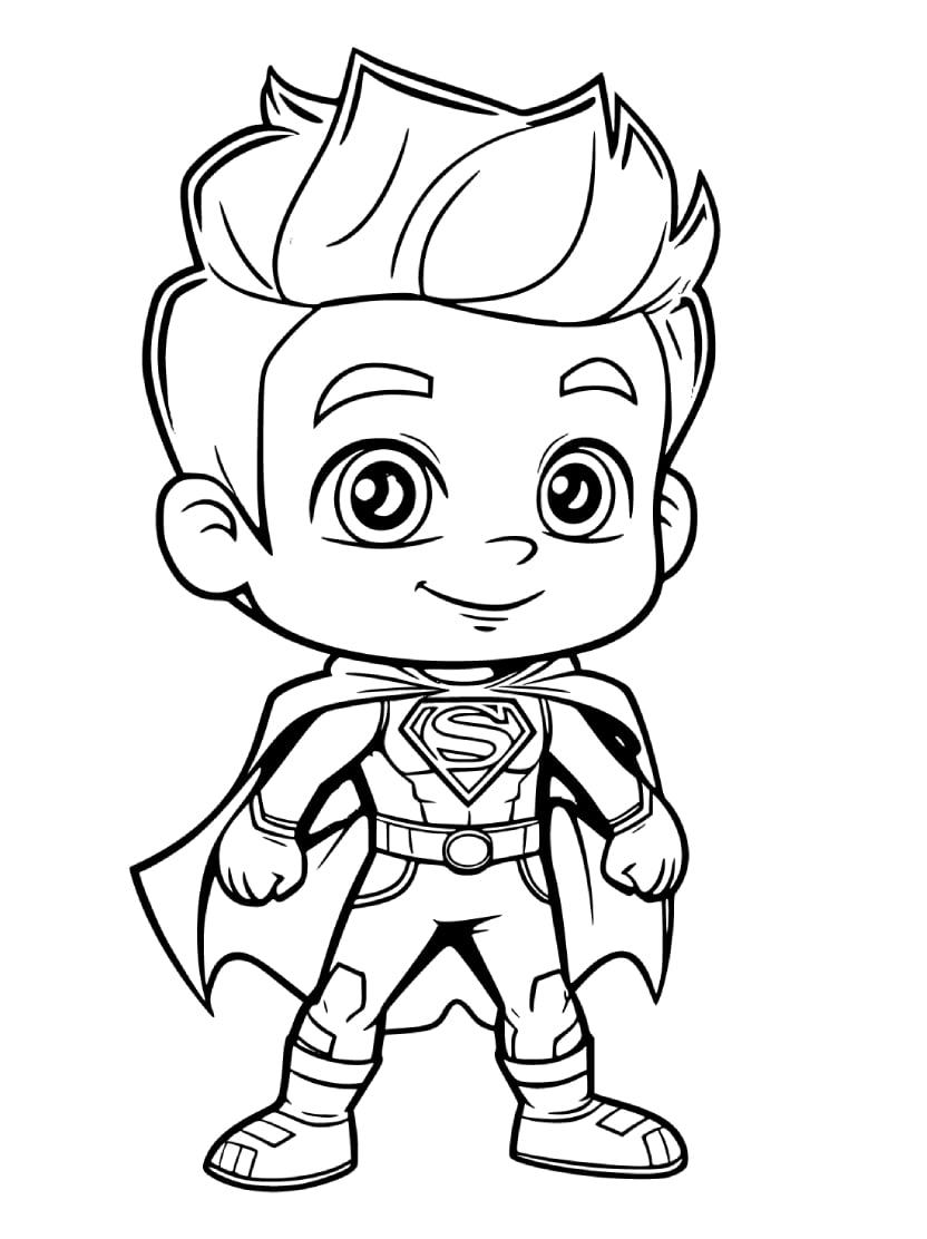 Coloriage Super Heros Mignon