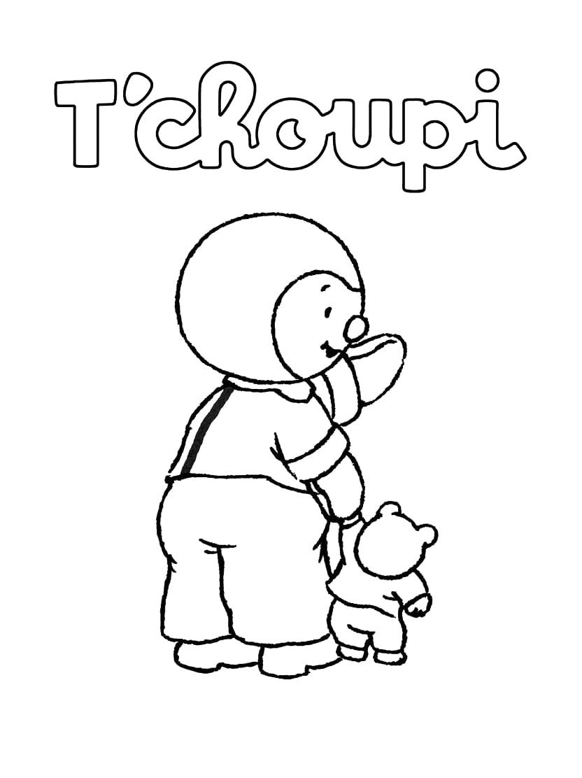 Coloriage Tchoupi Avec Des Personnages Mignons