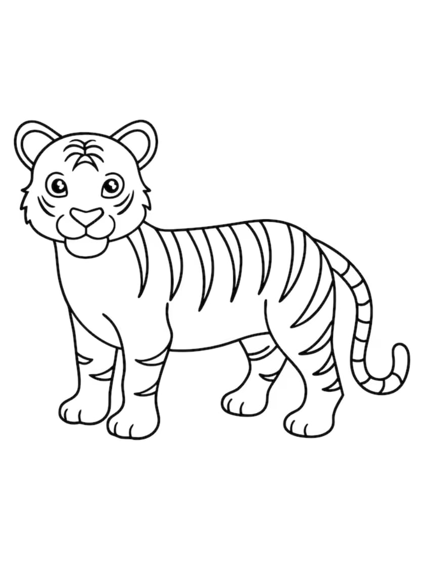 Coloriage Tigre Chibi Gratuit