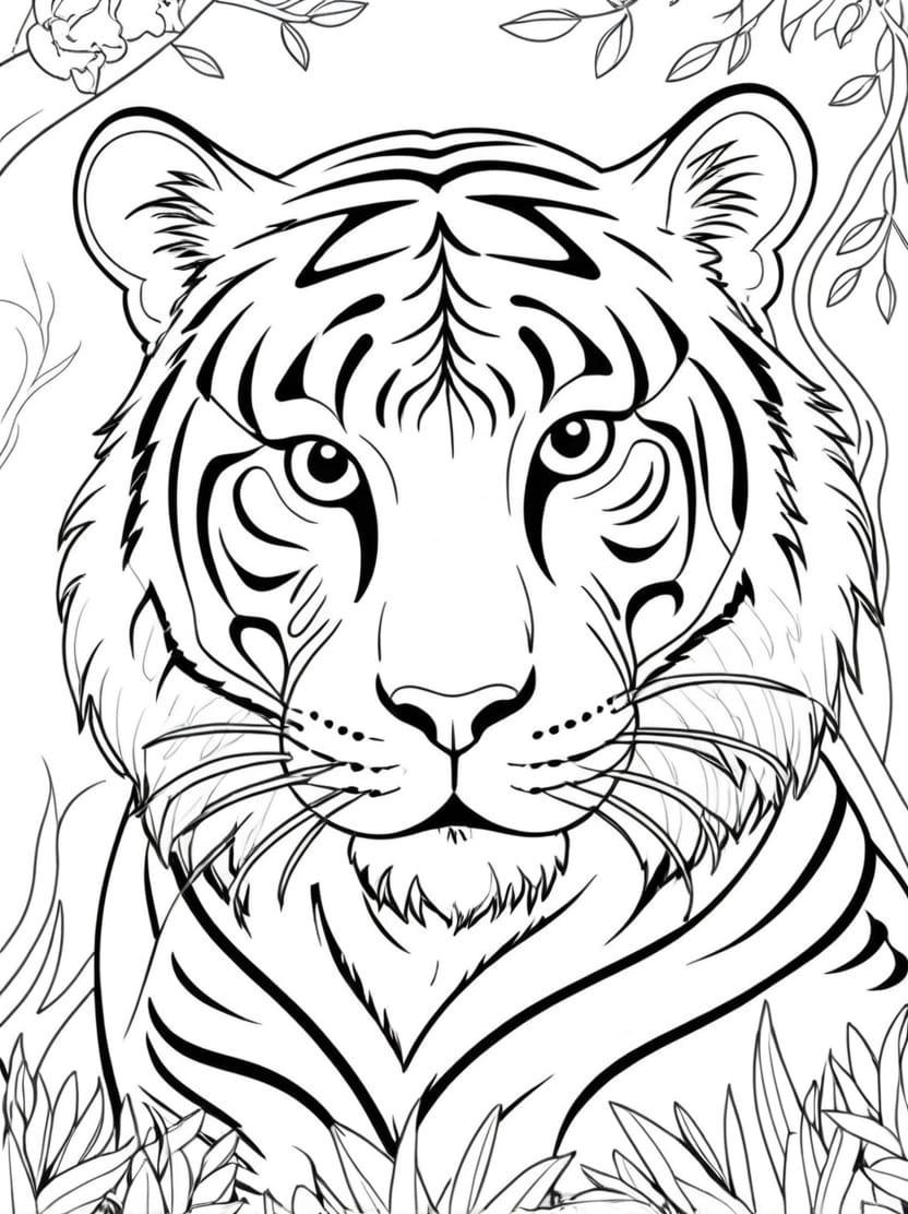 Coloriage Tigre Chibi Pour Enfant