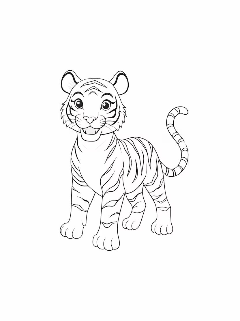 Coloriage Tigre Enfant