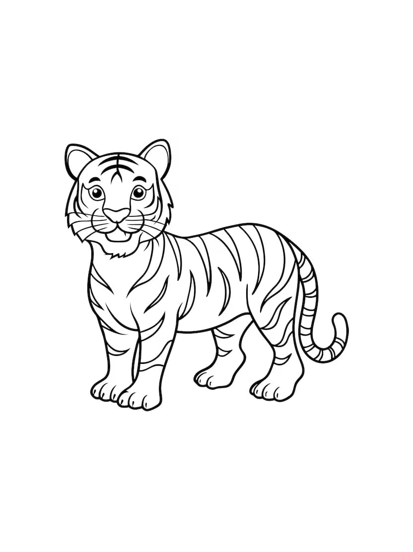 Coloriage Tigre Gratuit Enfant