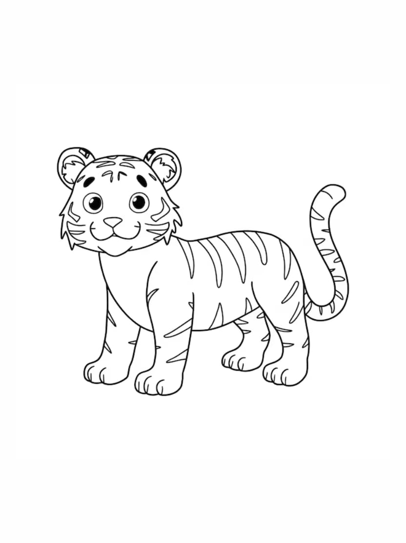 Coloriage Tigre Gratuit Pour Enfant