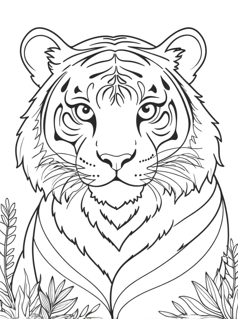 Coloriage Tigre Visage