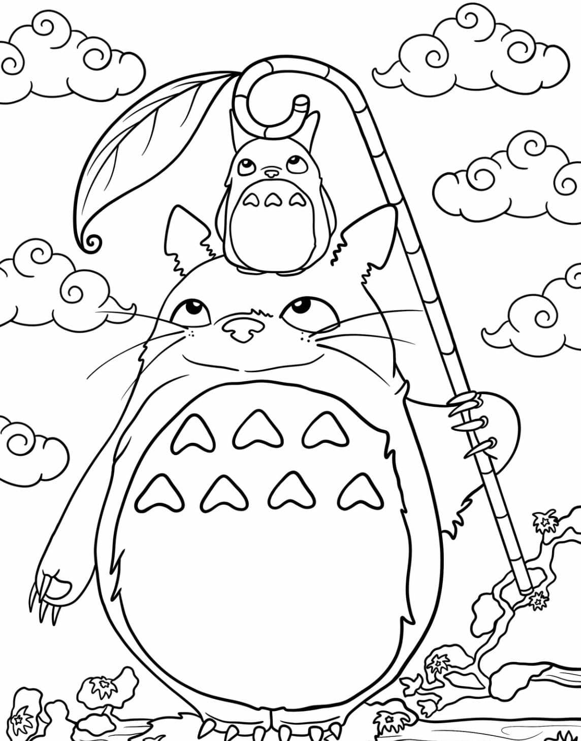 Coloriage Totoro Chibi Pour Enfant