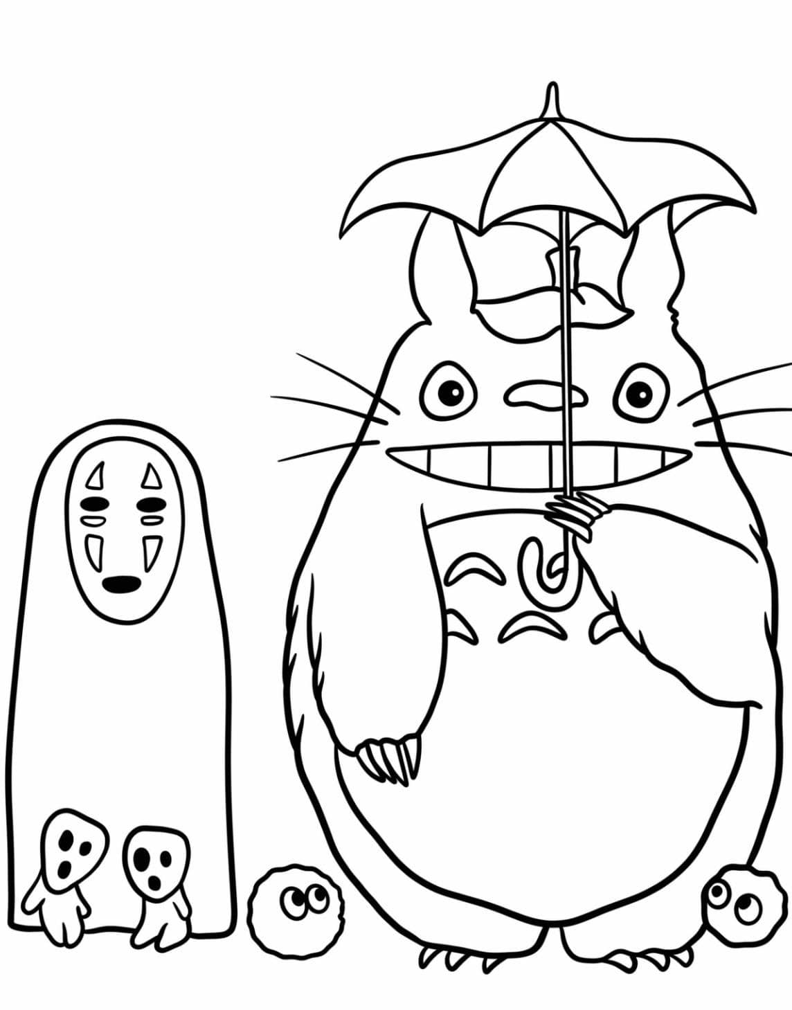 Coloriage Totoro Simple Gratuit