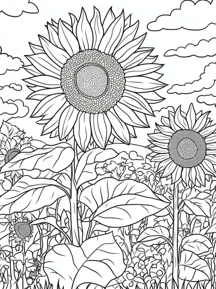 Coloriage Tournesol Artistique