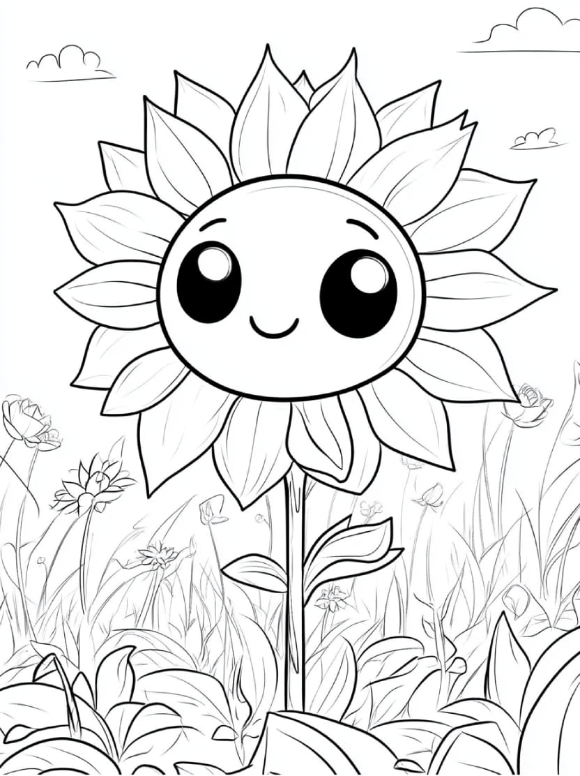 Coloriage Tournesol Gratuit Mignon