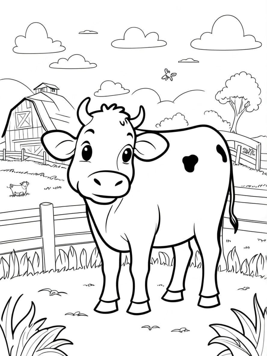 Coloriage Une Journee Dans La Vie D Une Vache De Ferme Chbi