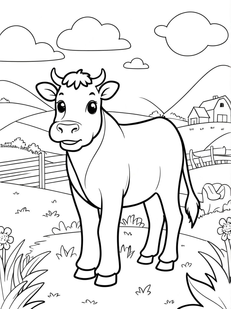 Coloriage Une Journee Dans La Vie D Une Vache De Ferme