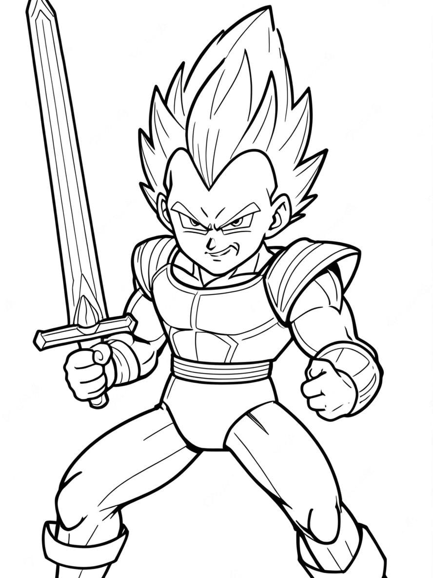 Coloriage Vegeta Avec L Epee Z