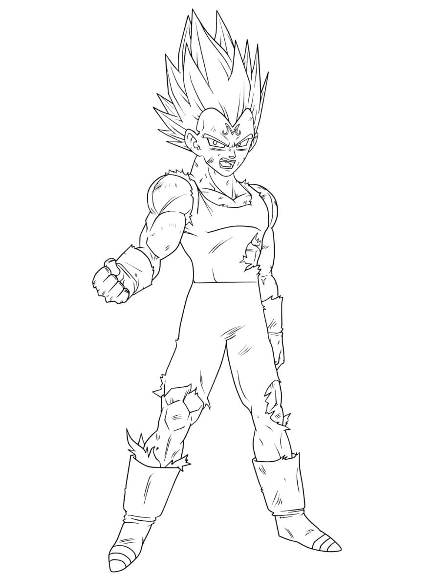 Coloriage Vegeta Blesse