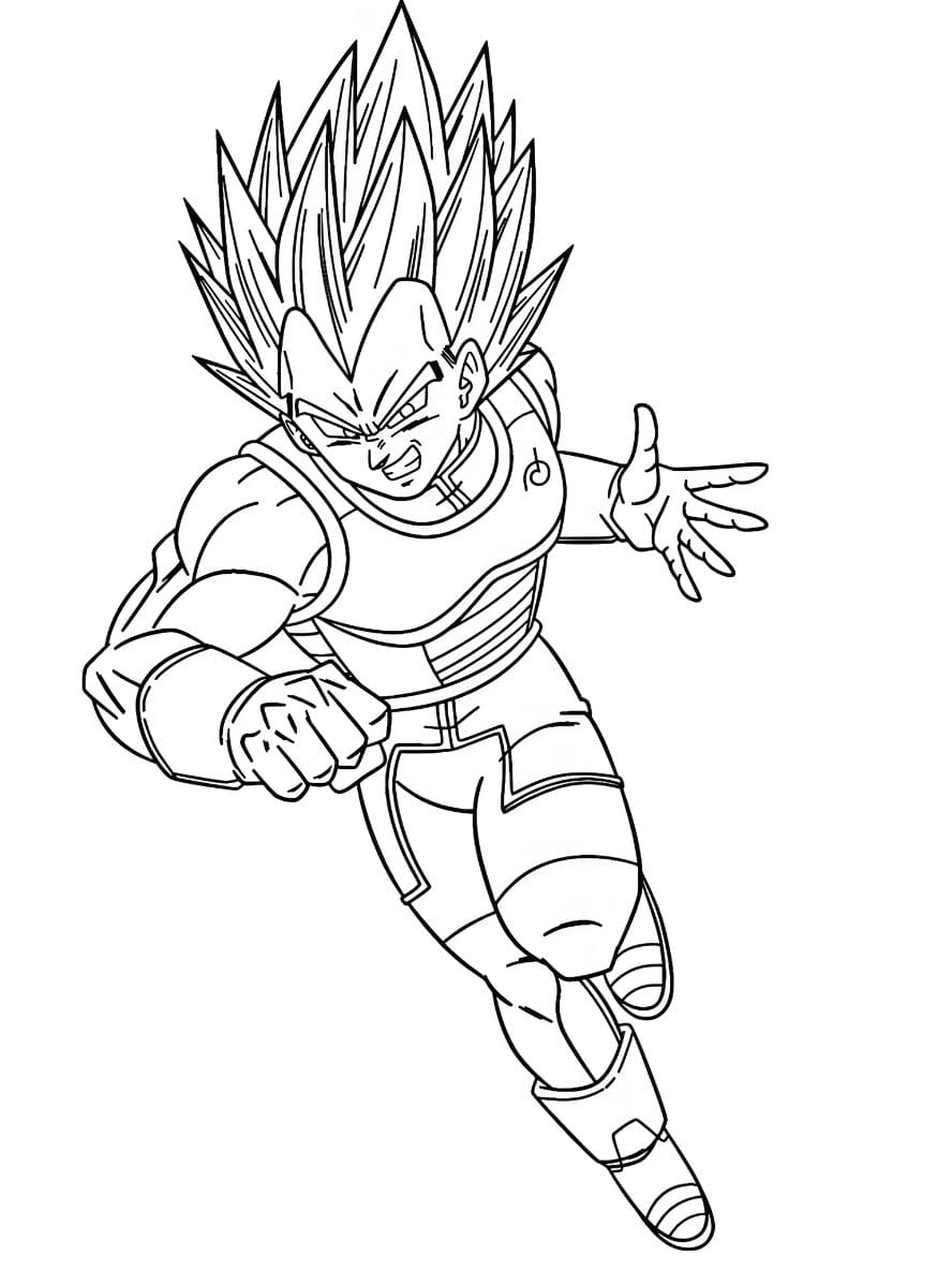 Coloriage Vegeta Combat