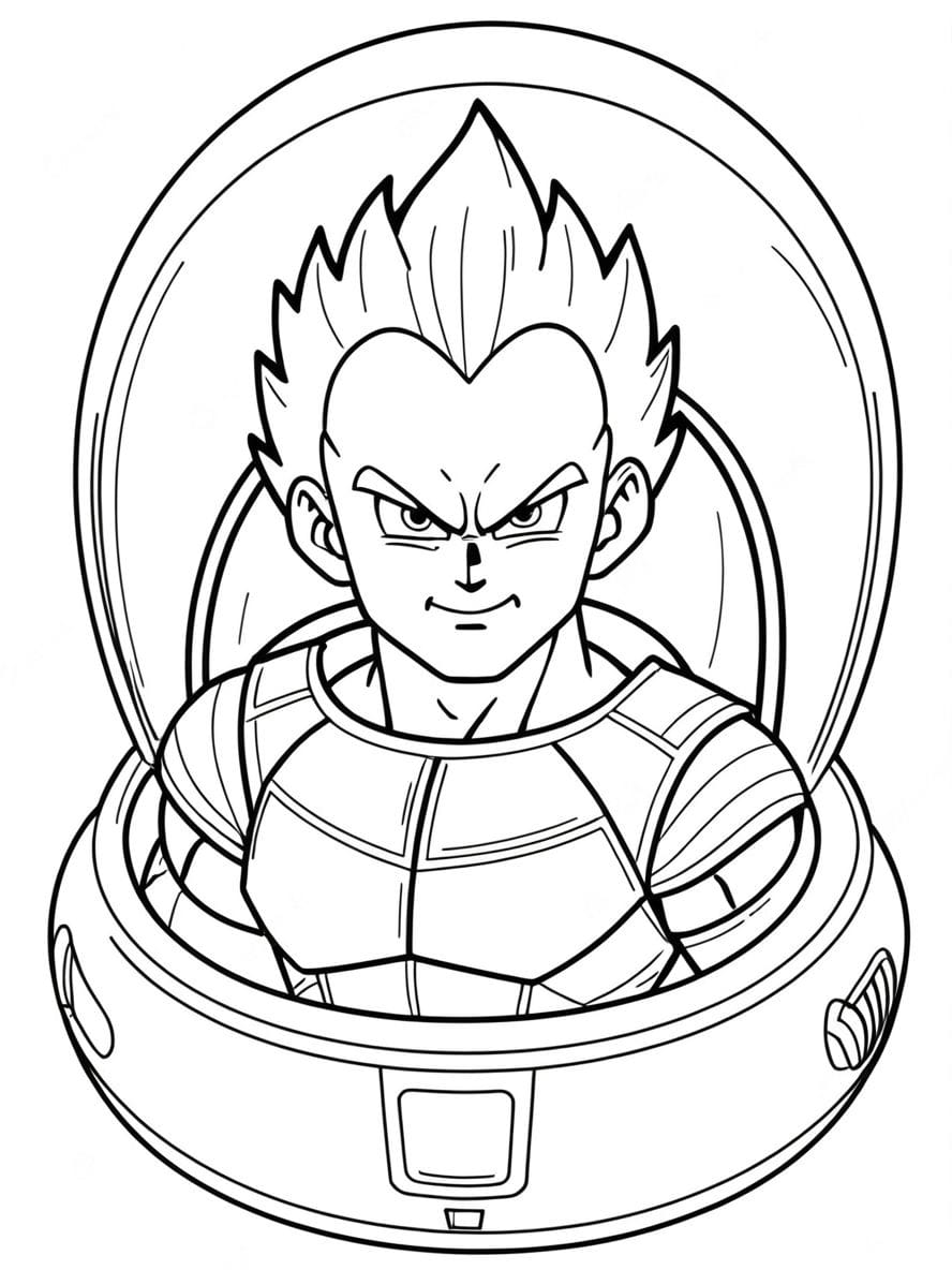 Coloriage Vegeta Dans Sa Capsule Spatiale Saiyan