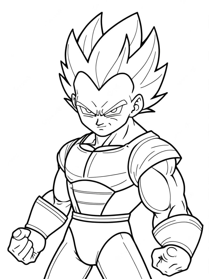 Coloriage Vegeta En Super Saiyan