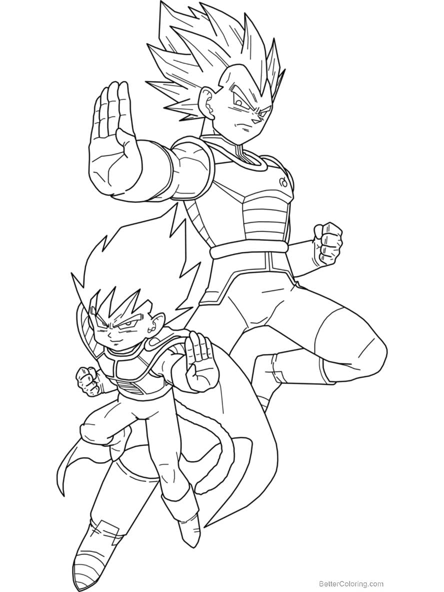 Coloriage Vegeta Et Trunks