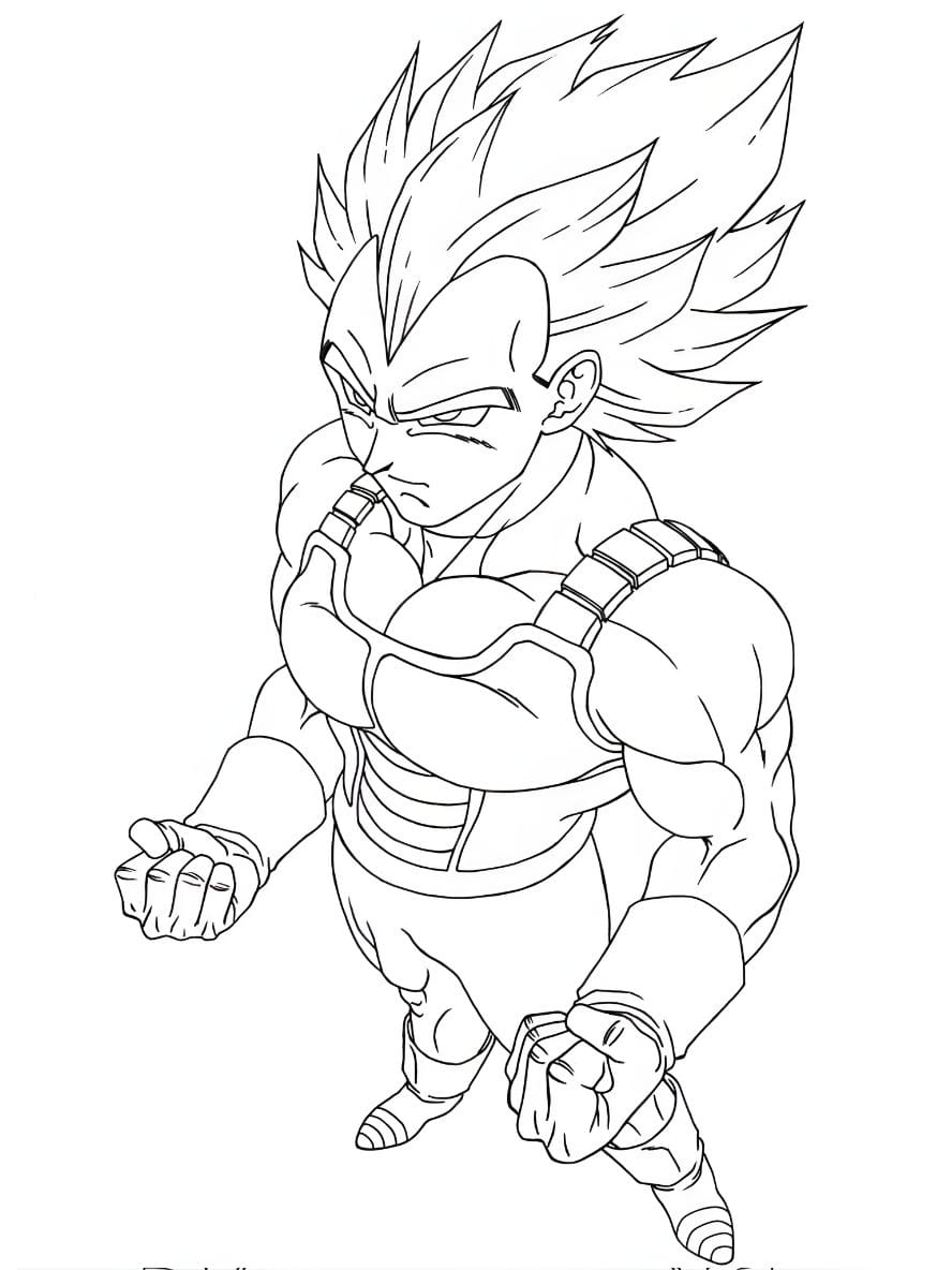 Coloriage Vegeta Se Prepare A Se Battre