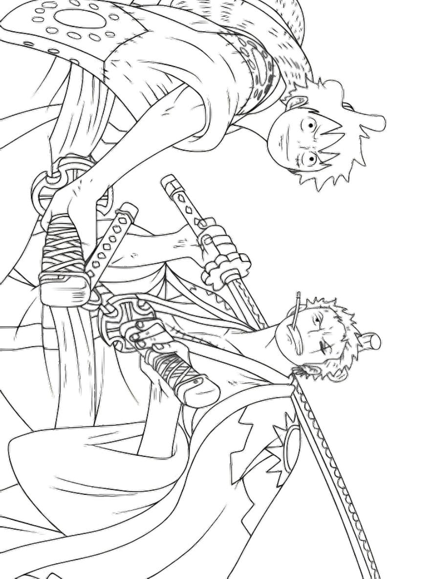 Coloriage Zoro Et Lufffy